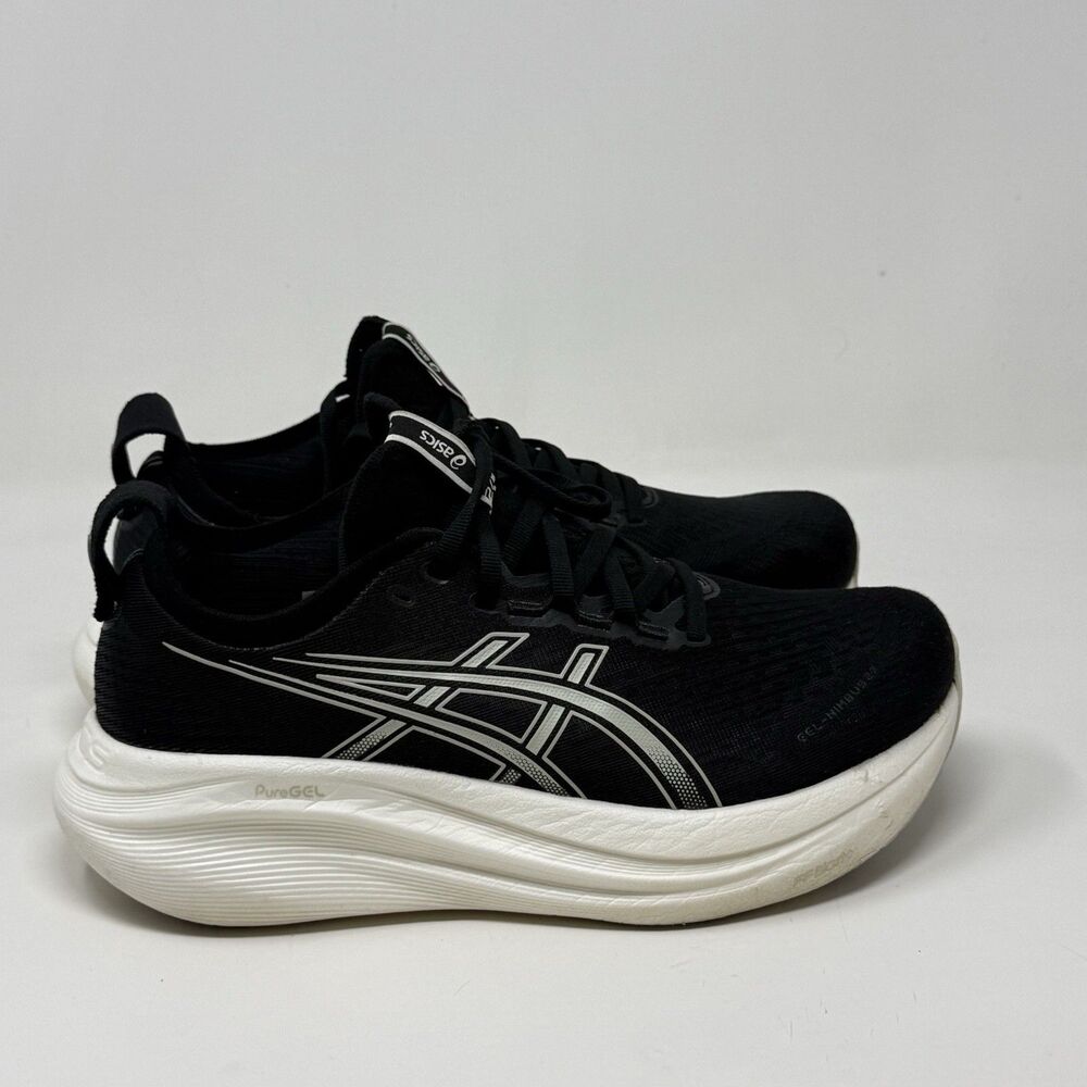 Asics Gel Nimbus 27 Sneakers Womens 8.5 Wide Black Lightweight Running Shoes